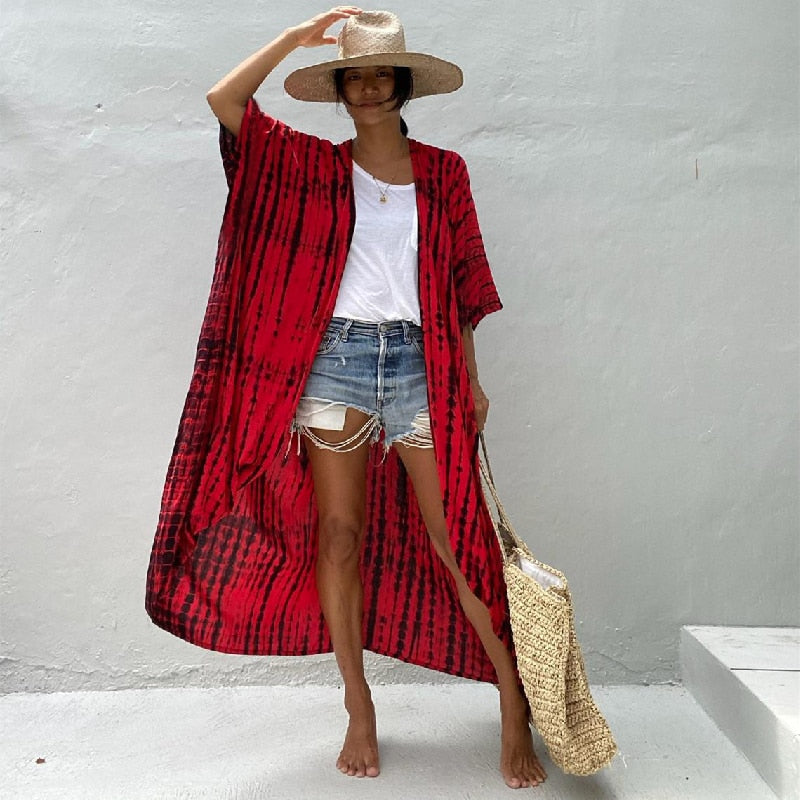 JazzHer Embroidery Kaftan Beach Tunic Beach Cover Up Saida De Praia Swimsuit Women Bikini Cover Up Pareo Sarong Beachwear Q882