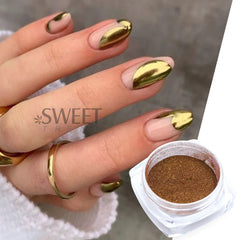 JazzHer Silver Gold Chrome Mirror Nails Glitter Powder Metallic Rubbing Dust Pigment Shiny Fine Flash Gorgeous Gel Polish Manicure Decor