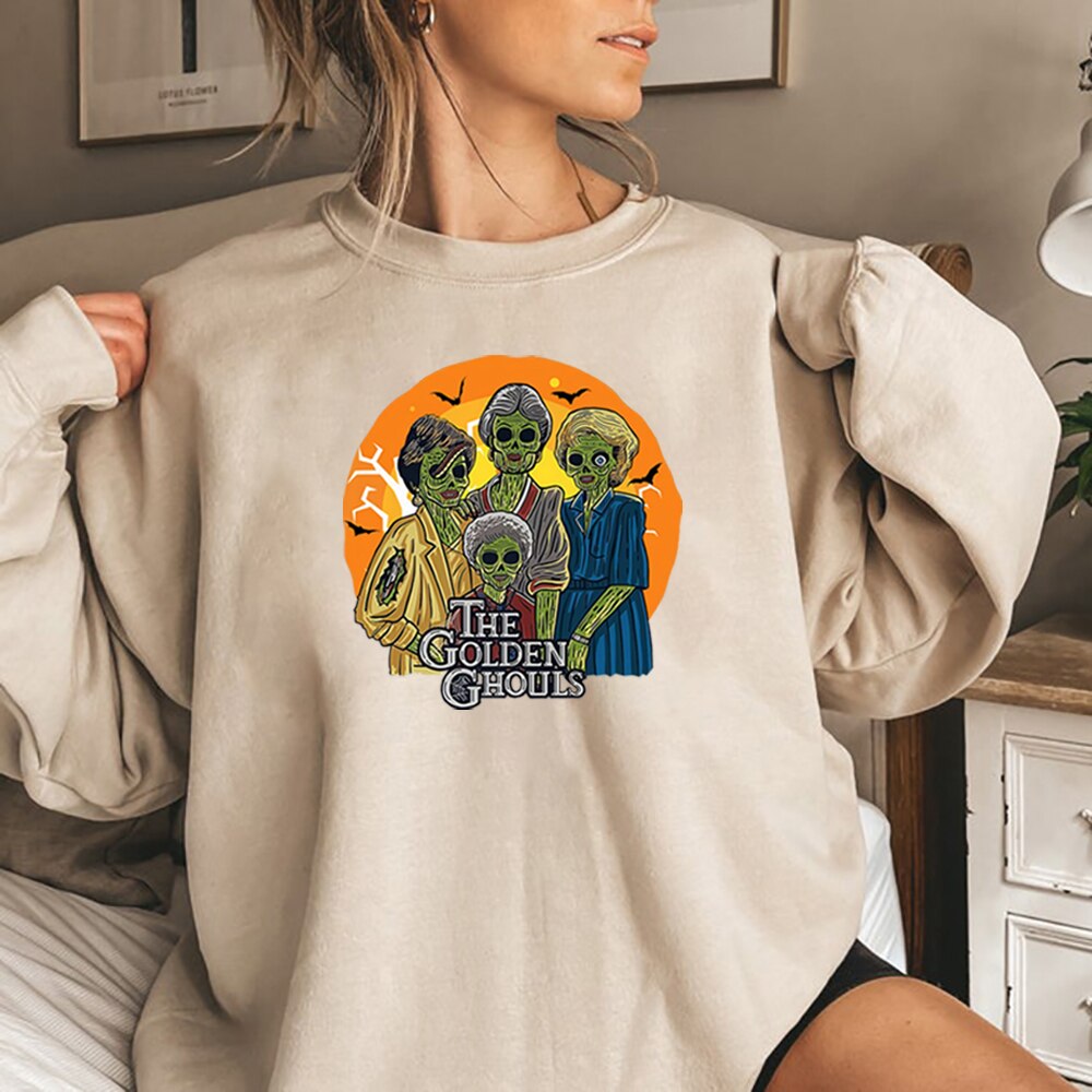 JazzHer Halloween Awakecrm The Golden Ghouls Halloween Sweatshirt Tv Show Golden Gilrs Inspired Hoodie Funny Witch Vampire Pullover Halloween Sweatshirts