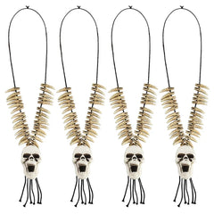 JazzHer Halloween Skeleton Necklace Horror Skull Pendant for Halloween Party Home Decoration Kids Adults Cosplay Dress Up Costume Props