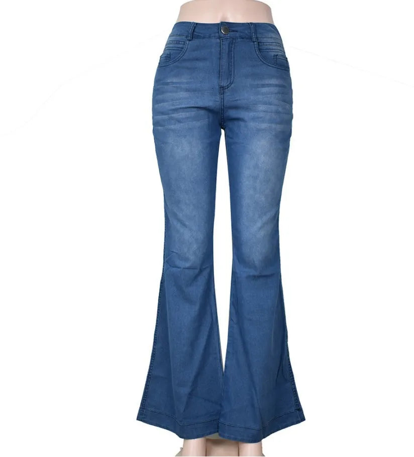 JazzHer Women Jeans Full Length Zipper Ankle Length Washing Solid Loose Fit Denim Pockets Casual Wide Leg Pants High Waist 2024