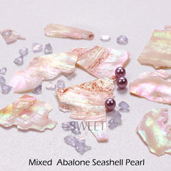 JazzHer Elegant Pearl Abalone Seashell Nail Manicure Decoration Shimmer Aurora Irregular Shell Slice Flake Fragment Mermaid Charm Sequin