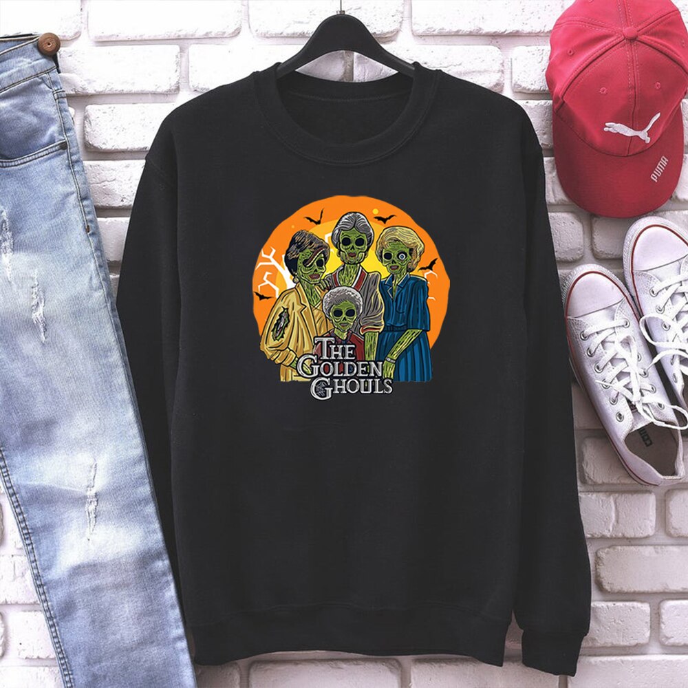 JazzHer Halloween Awakecrm The Golden Ghouls Halloween Sweatshirt Tv Show Golden Gilrs Inspired Hoodie Funny Witch Vampire Pullover Halloween Sweatshirts