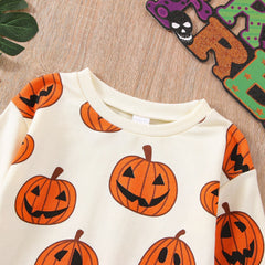 JazzHer Halloween Awakecrm Lioraitiin 0-3T Baby Girl Boy Halloween Days Lovely Romper Pumpkin Printing Long Sleeve Sweatshirt Jumpsuits