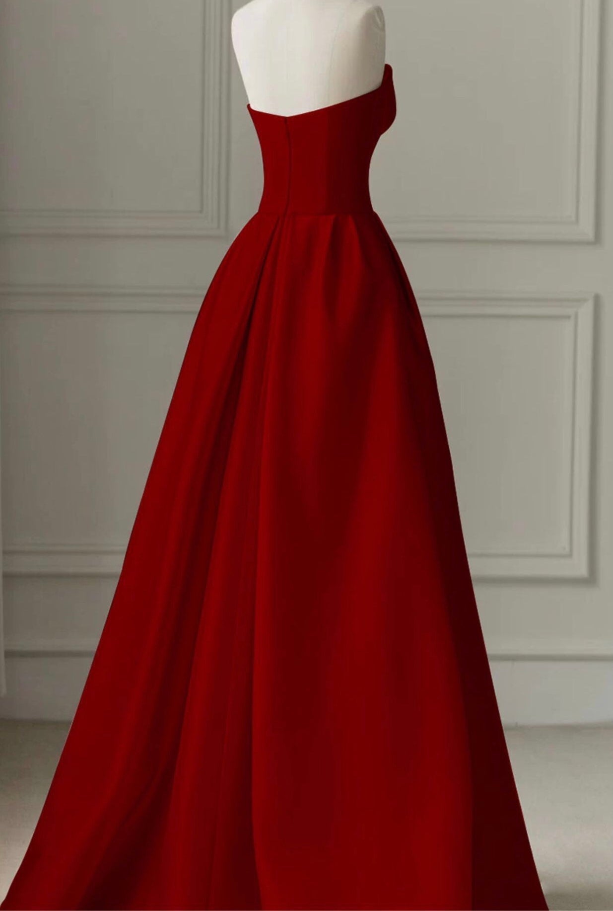 JazzHer Strapless High Slit Glitter Tulle Maxi Dress