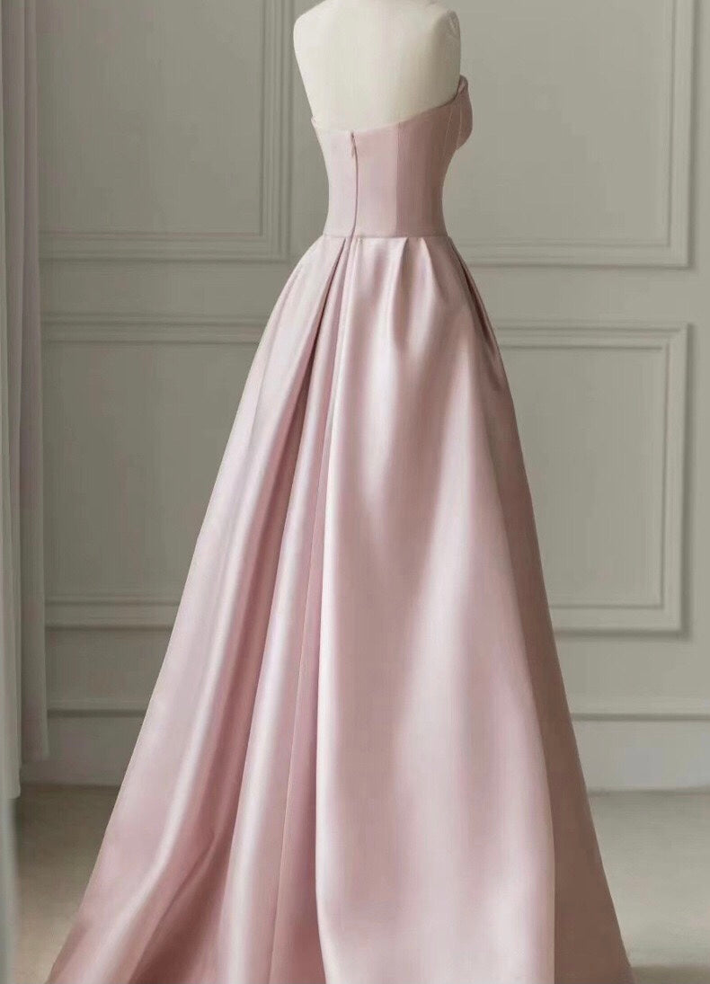 JazzHer Strapless High Slit Glitter Tulle Maxi Dress