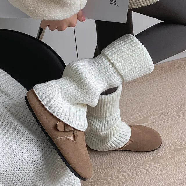 JazzHer Knitted Loose Socks For Women 2024 New Autumn Winter Warm Solid Leg Warmer Girl Korean Casual Lovely Knitwear Socks Woman