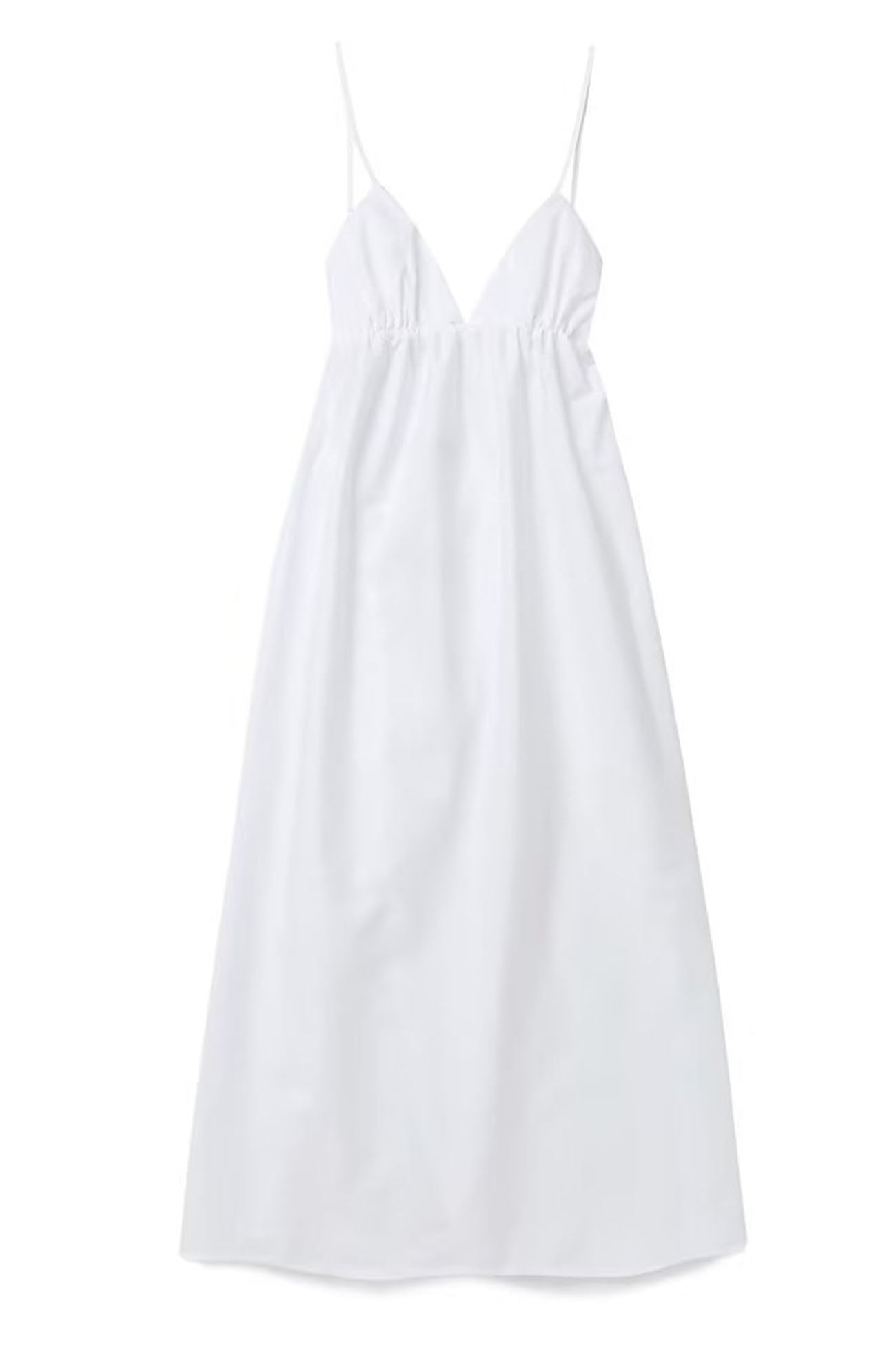 JazzHer White V Neck Backless Cami Midi Dress