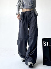 christmas outfit JazzHer Women Grey Cargo Pants Baggy Streetwear 90s Aesthetic Parachute Pants Harajuku Japanese 2000s Style Y2k Vintage Trousers Clothes