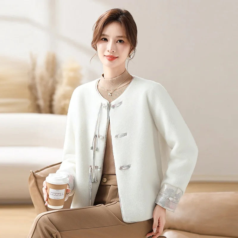 cold weather outfits JazzHer Autumn/Winter Thickened Warm Mink Jacket For Middle-Aged And Elderly Women's Clothing Traditional Chinese Style Leather Integrat