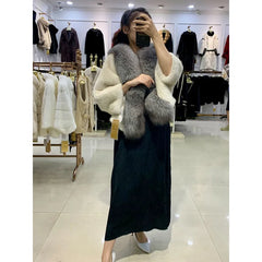 cold weather outfits JazzHer New Style Thickened Mink Women's Jacket Cropped Loose-Fit V-Neck Batwing Sleeve Real Genuine Leather Overcoat From China