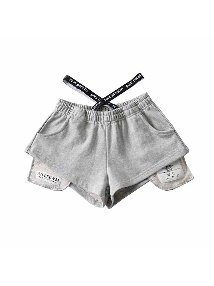 christmas outfit JazzHer Women's Grey Shorts Y2k Korean Short Pants Harajuku Streetwear Aesthetic Vintage Mini Sports Shorts 2000s Trashy Clothes Summer