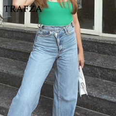 cold weather outfits JazzHer 2024 Autumn Winter Casual Women Jeans Fashion Streetwear Vintage Pockets Tierred High Waist Chic Ladies Long Denim Pants