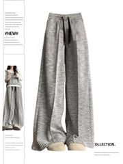 christmas outfit JazzHer Women Grey Baggy Striped Pants Harajuku Streetwear 90s Fashion Y2k High Waist Pants Vintage Wide Trousers Oversize Clothes 2025