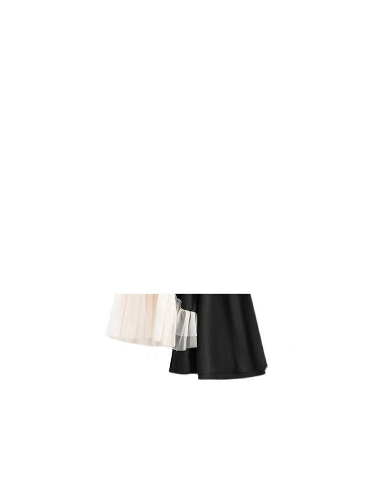 christmas outfit JazzHer Women Black Gothic Y2k A-line Skirt Elegant Harajuku Patchwork Mesh Skirts Aesthetic Vintage 3D Floral Long Skirt 2000s Clothes