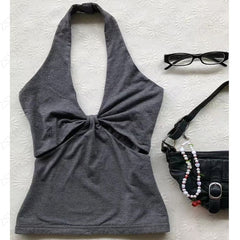 JazzHer Harajuku Camis Y2k Clothing Women Tank Tops Aesthetic Slim T shirt Korea Crop Top 2000s Vintage Clothes Femme Grunge Streetwear