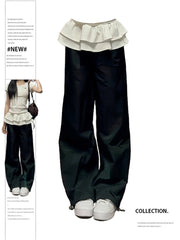 christmas outfit JazzHer Women's Black Gothic Baggy Pants Y2k Emo 2000s Streetwear Vintage High Waist Trousers Harajuku Pants 90s Aesthetic Clothes 2025