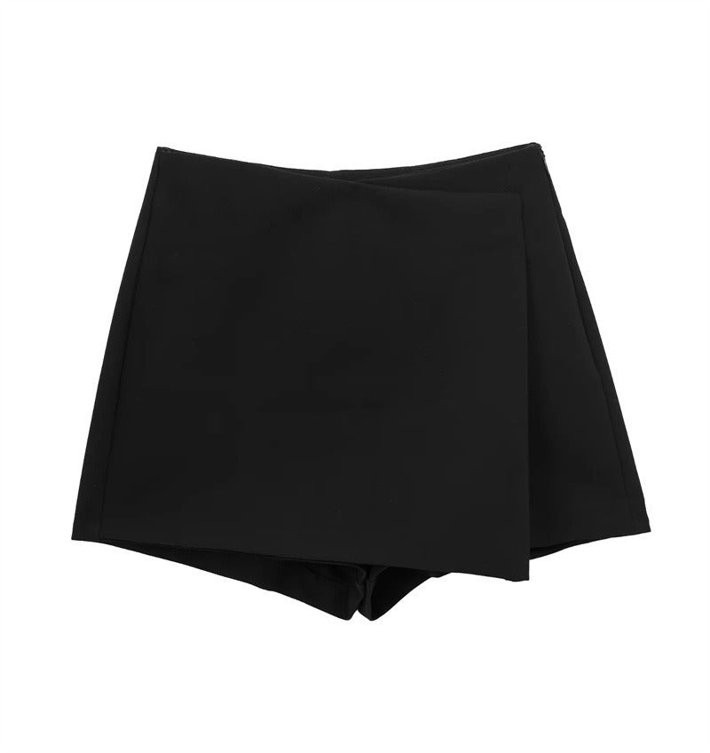 JazzHer Ladies Fashion High Waist Shorts Skirts Woman Spring Summer Asymmetric Shorts Skirts Black Mini Skirt Shorts Woman Shorts Female