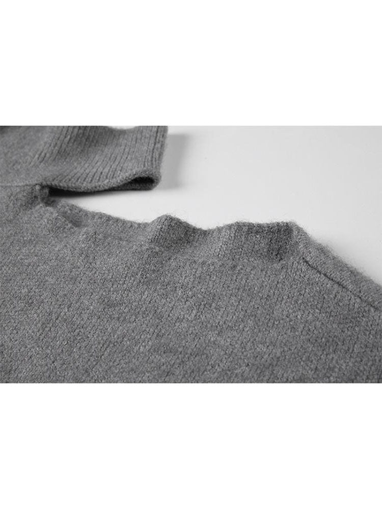 christmas outfit JazzHer Turtleneck Split Pullover Sweater And Knitwear Elegant Loose Sexy Design Long Sleeve 2025 Spring Street Korean Knitted Solid Top