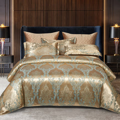 JazzHer High End Jacquard King Size Bedding Set Luxury European Wedding Bedding Sets Queen American Satin Double Duvet Cover Set 220x240