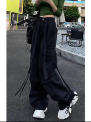 christmas outfit JazzHer Women Pink Cargo Pants Harajuku Aesthetic Parachute Pants Oversize Sweatpants Y2k 2000s Aesthetic Vintage Trouser Trashy Clothes