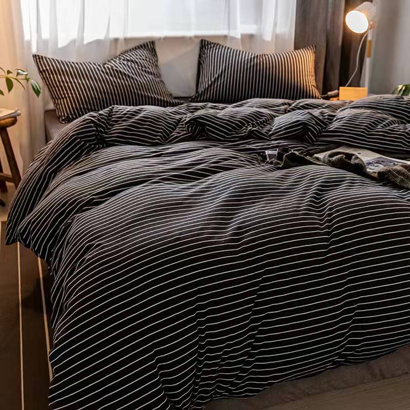 JazzHer Fashion Bedding Set Hot Checkerboard Boys Girls Single Double Queen Size Flat Sheet Quilt Duvet Cover Pillowcase Bed Linens