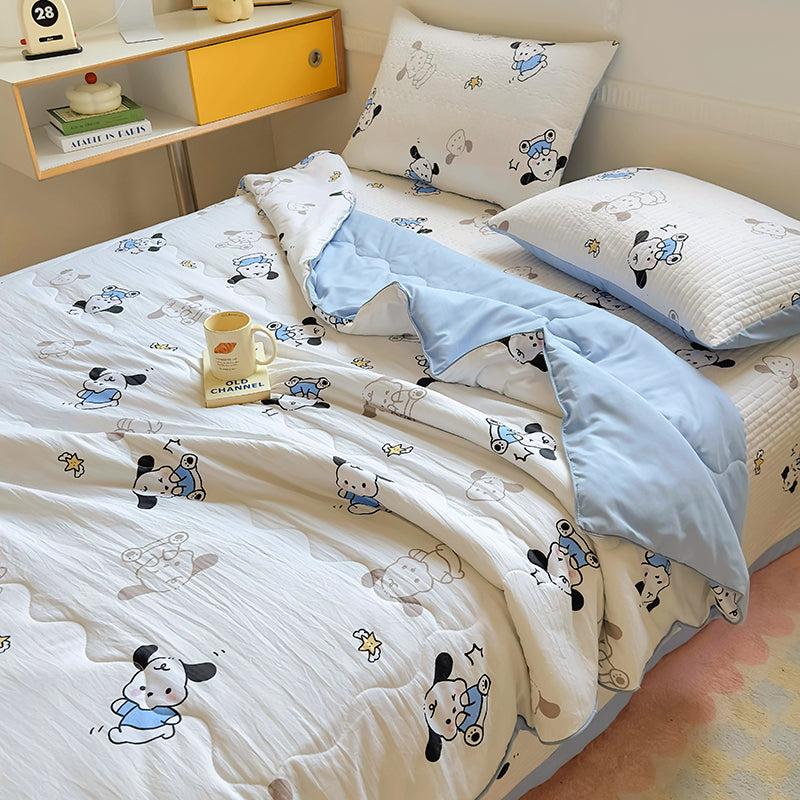 JazzHer 2024 New Summer Water Washed Glutinous Cotton Summer Bedding Cover Set of Four Pieces