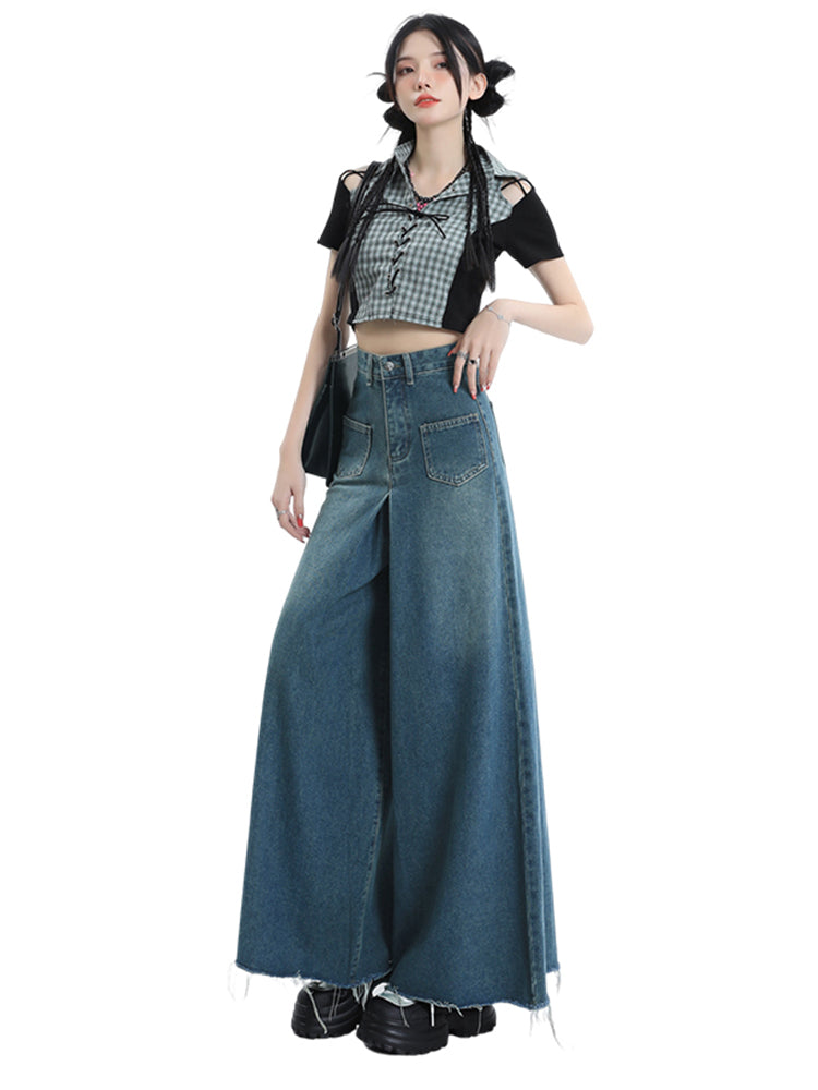 christmas outfit JazzHer Women Blue Baggy Y2k Jeans Harajuku 90s Aesthetic Oversize Denim Trousers Vintage Japanese 2000s Style Jean Pants Trashy Clothes