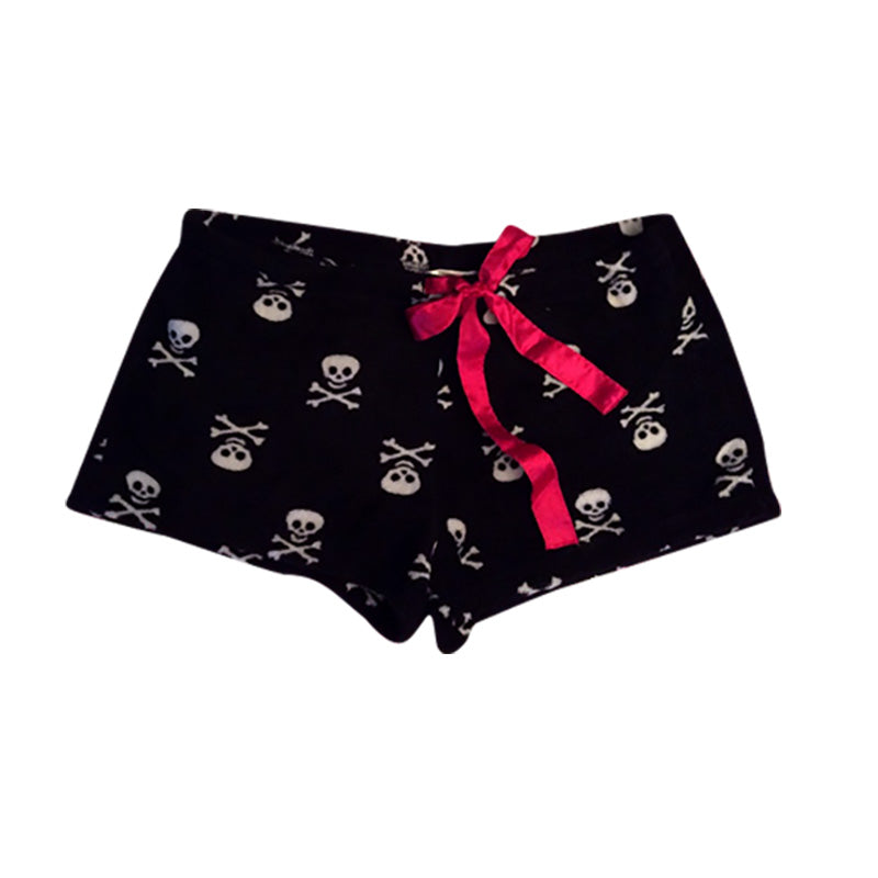 JazzHer Y2K Skull Graphic Print Shorts Gothic Aesthetics Grunge Hot pants Hip Hop Spice Girls Streetwear Punk Retro Casual Pants EMO