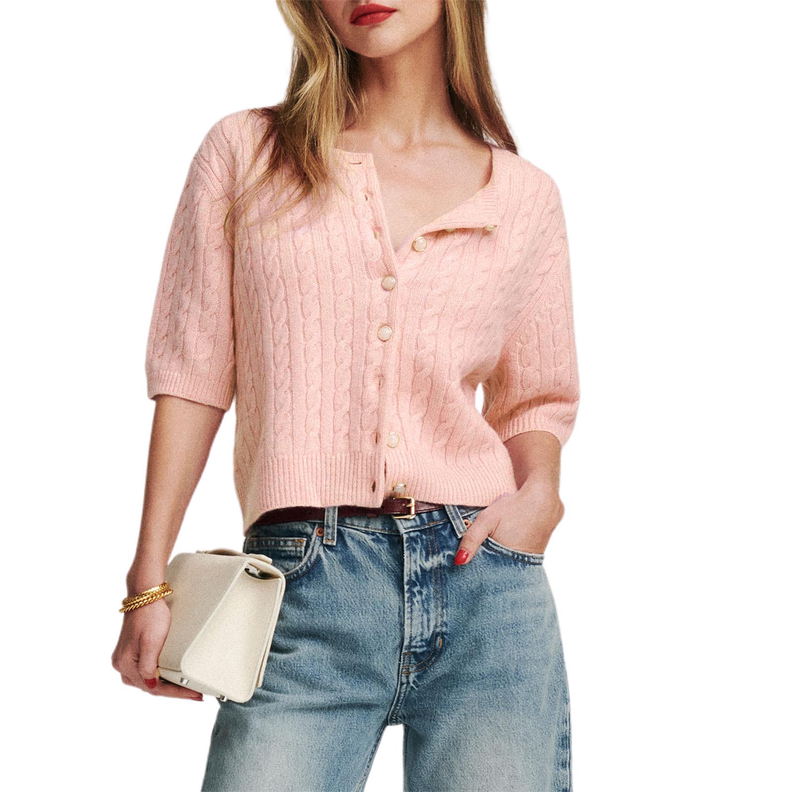 thanksgiving outfit JazzHer Women Fashion Cashmere Cardigan Solid Color Button Down Short Sleeve Sweater Summer Casual Soft Knit Tops