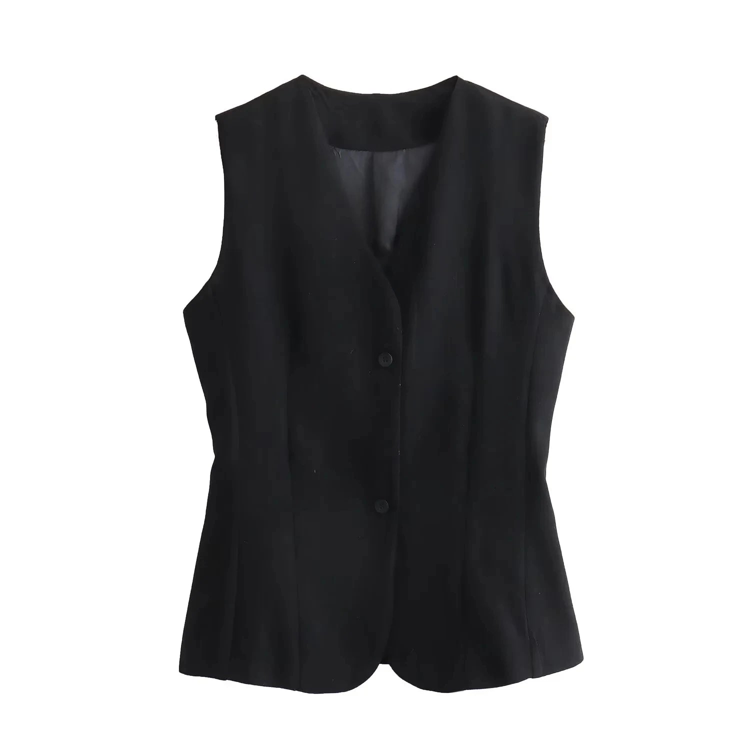 JazzHer Women Vest Blazer 2024 Women Chic Solid Streetwear Casual Vest Fashion All Match Y2K Vintage Sleeveless Vest Blazer