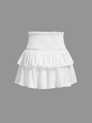 JazzHer 2024 New Cotton Plain Short Skirt