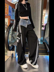 christmas outfit JazzHer Women Black Gothic Pants with Skirt Baggy Emo Parachute Pants Harajuku Japanese 2000s Style Y2k Vintage Trousers Fashion Clothes