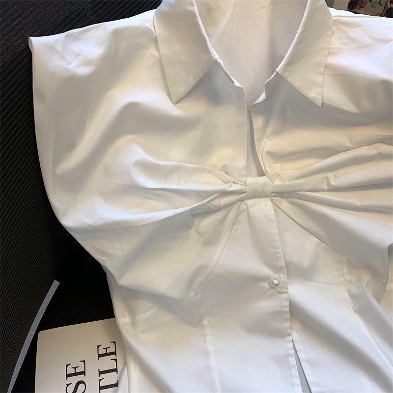 JazzHer 90s Vintage Clothes Women Summer Y2k Top T shirt Bow Crop Sexy Lace Casual Korea Short sleeve White Tees Bady Harajuku Femme Tee
