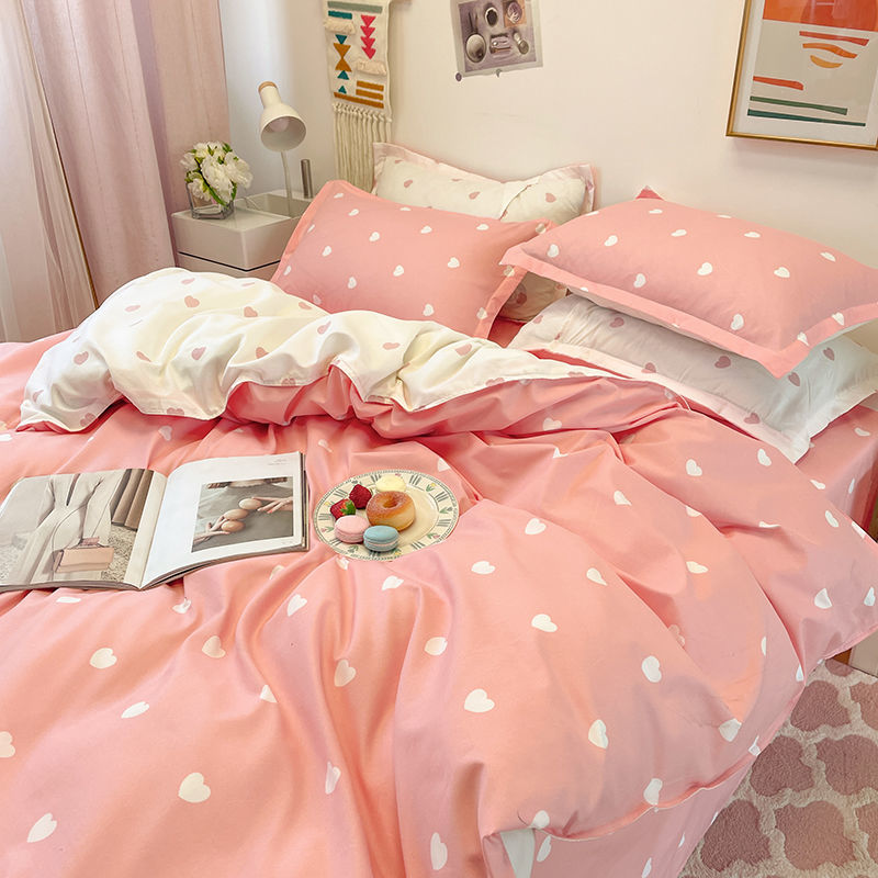 JazzHer Fashion Bedding Set Hot Checkerboard Boys Girls Single Double Queen Size Flat Sheet Quilt Duvet Cover Pillowcase Bed Linens