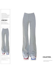 christmas outfit JazzHer Women Grey Oversize Sweatpants Y2k Retro 2000s High Waist Baggy Jogger Trousers Harajuku Streetwear Wide Leg Flare Pants Clothes