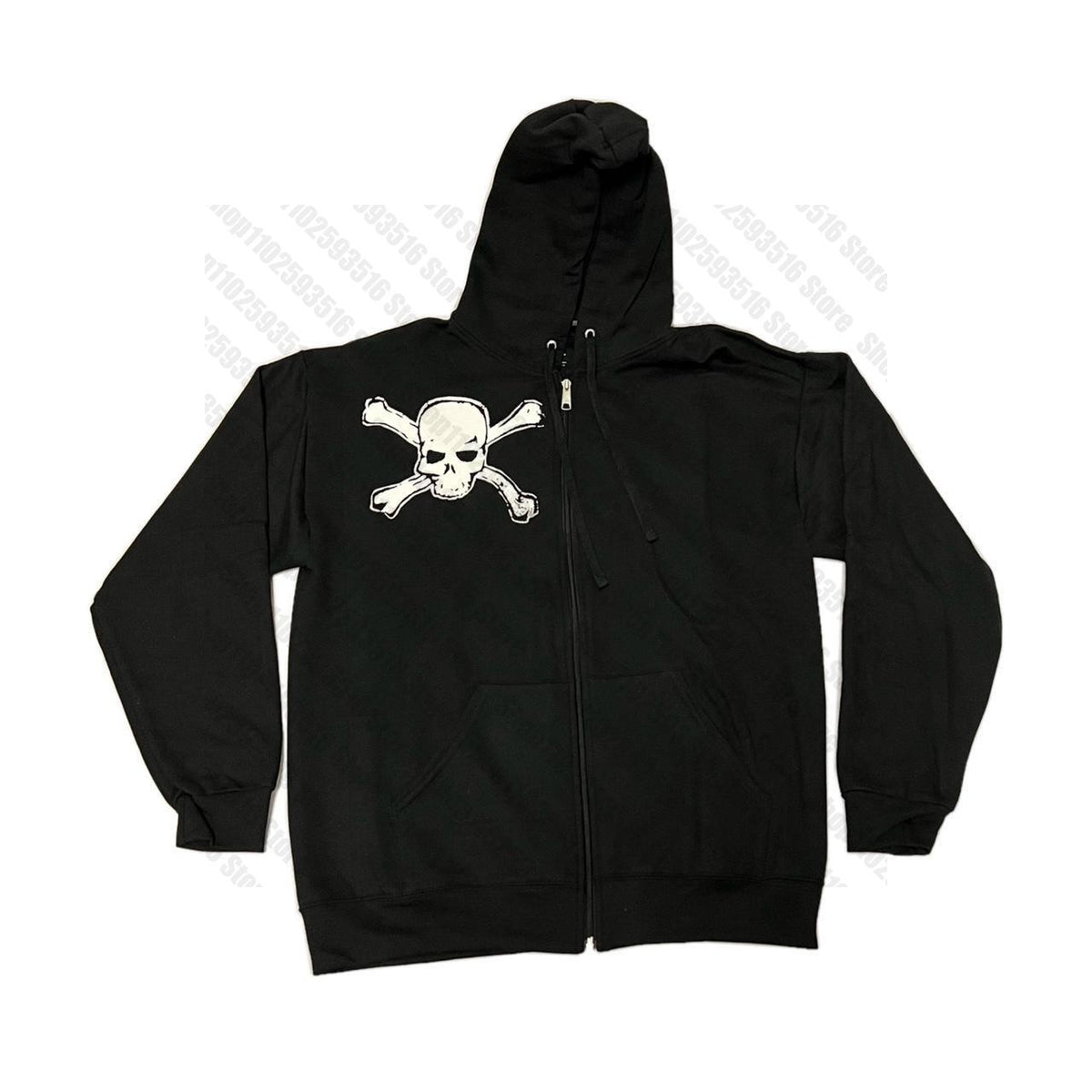 JazzHer Skull Pullovers Zip Up Hoodies for Men Women's Sweatshirt Gothic Clothes Vintage Y 2k Anime Hoodie Y2k Pullover Womens Clothing