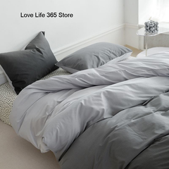 JazzHer Ins Gradient Dark Gray Nordic Style Cover Double Duvet Cover Bedclothes Bedding Set Bed Sheet Comforter Sets Duvet Cover