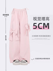 christmas outfit JazzHer Women Oversize Y2k Cargo Pants Baggy Vintage Streetwear Harajuku Pink Bow Pants High Waist Wide Leg Trouser 2000s Trashy Clothes