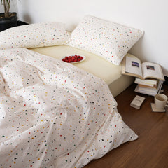 JazzHer Fashion Duvet Cover Set Korean Ins Style 2024 New Flat Sheet Pillowcase No Filler Kids Adult Bedding Kit Twin Queen Bed Linen