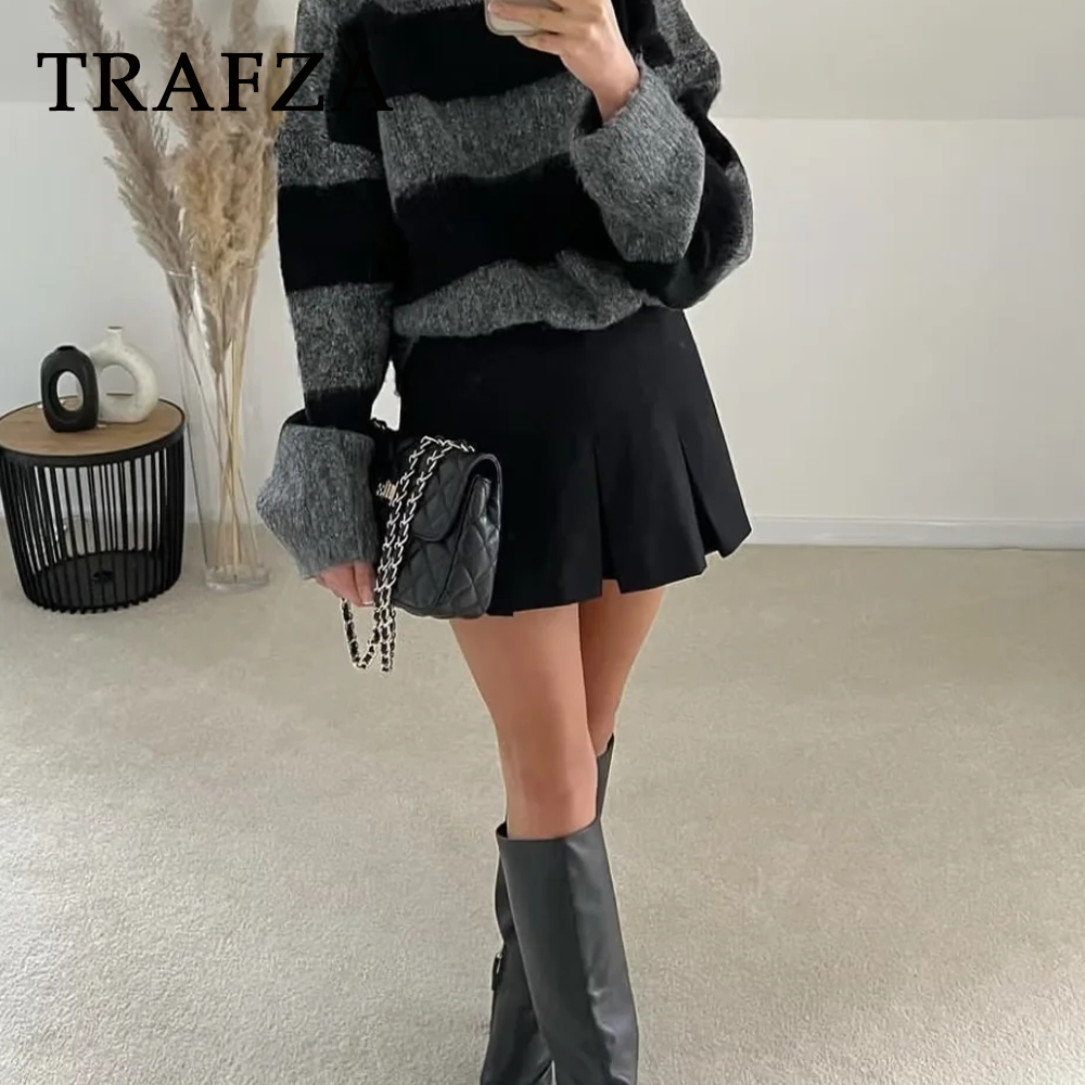 cold weather outfits JazzHer 2024 Spring Summer Women Casual Tierred Mini Skirts Fashion Vintage Solid High Wasit Ruffles Pleated Sexy Shorts Skirts