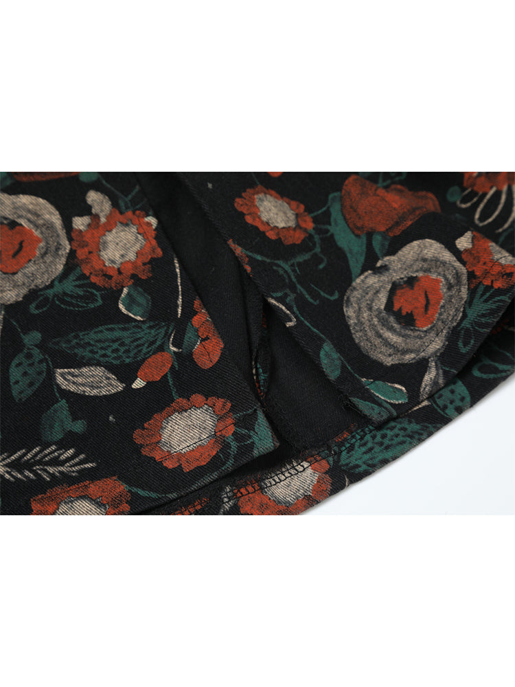 christmas outfit JazzHer Women Y2k A-line Floral Print Skirt Vintage Aesthetic Long Skirt Harajuku Korean Oversize Skirt 2000s Fashion Emo Clothes Summer