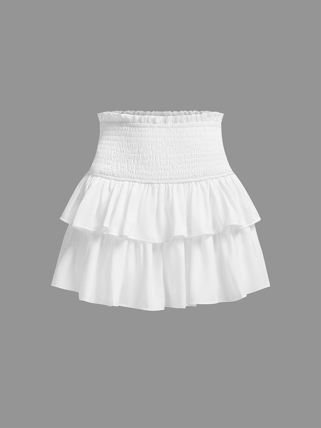 JazzHer 2024 New Cotton Plain Short Skirt