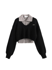 christmas outfit JazzHer Women Two-piece Set Coffee Pullover Sweater Aesthetic Y2k Elegant Vintage Long Sleeves Knitted Jumper Sweater 2000s Clothes 2025