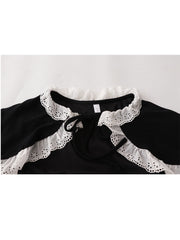 christmas outfit JazzHer Women's Shirts and Blouses Gothic Black Korean Style Harajuku Fashion Vintage Lace Patchwork Shir Cropt Top Clothes Summer 2025