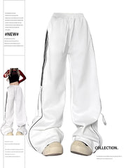 christmas outfit JazzHer Women's White Pants Harajuku Streetwear 90s Aesthetic Oversize High Waist Sweatpants Jogger Y2k 2000s Vintage Trousers Clothes