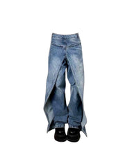christmas outfit JazzHer Women's Patchwork Jeans Baggy Vintage Y2k Denim Trousers 90s Aesthetic 2000s Harajuku Oversize Wide Cowboy Pants Trashy Clothes