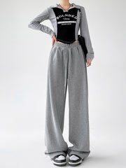 christmas outfit JazzHer Women Grey Pants Baggy Streetwear 90s Aesthetic Sweatpants Harajuku 2000s Y2k Elegant Vintage Soft Trousers Fashion Clothes 2025