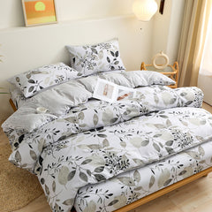 JazzHer Ins Nordic Bedding Set No Filler Duvet Cover Fitted Sheet Pillowcase Single Double Queen Size Home Bedspread Set