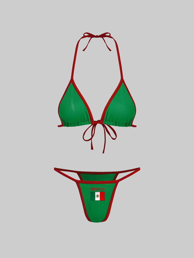 JazzHer 2024 New Jersey Mexico Color Block Bikini